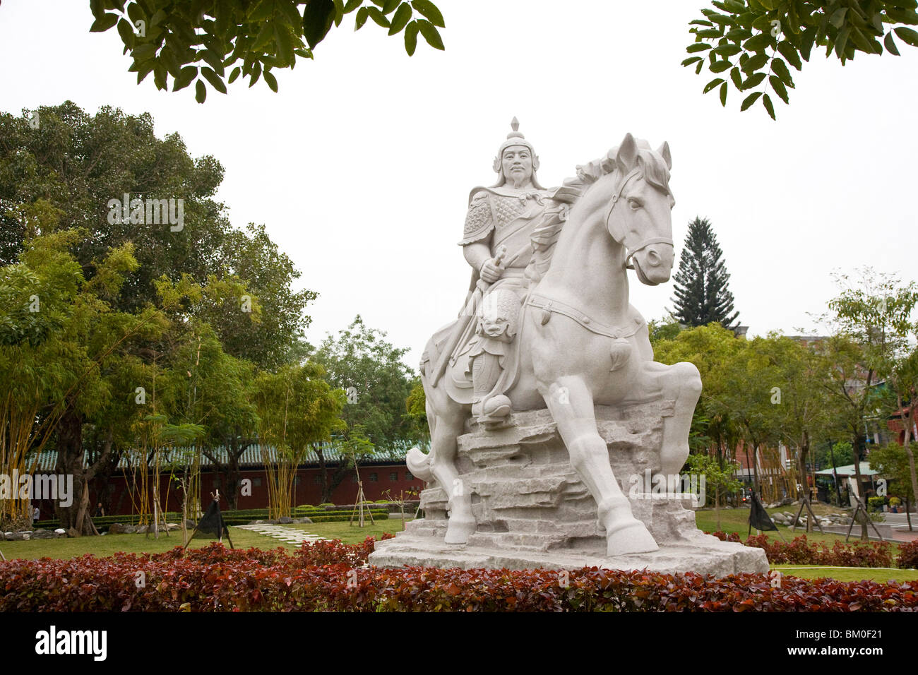 Monumento equestre di Koxinga presso un parco, Zheng Chenggong, Tainan, Repubblica di Cina e Taiwan, in Asia Foto Stock