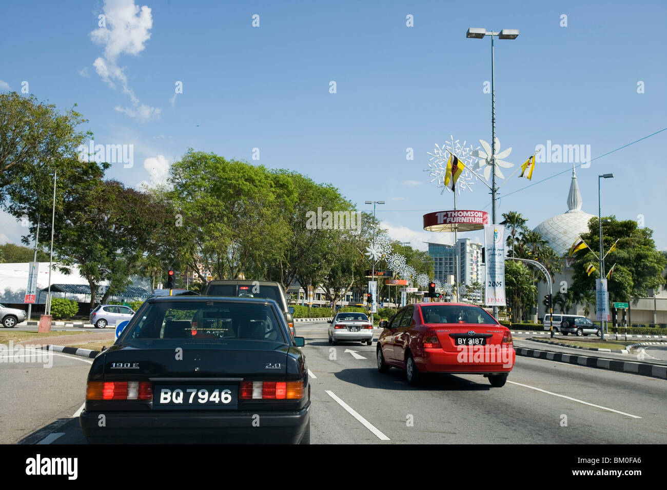 Il centro di traffico, Bandar Seri Begawan, Brunei Darussalam, Asien Foto Stock