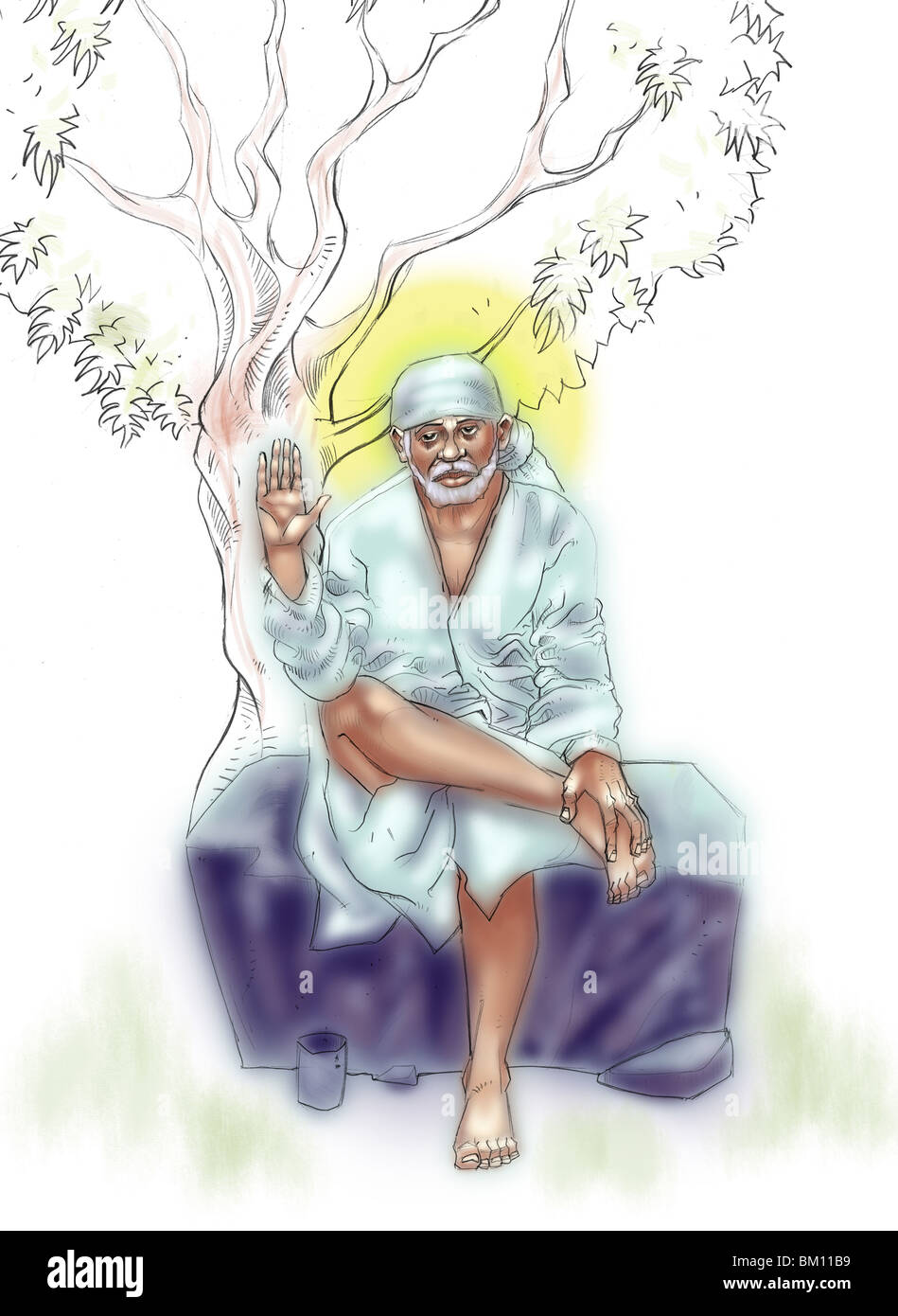 Illustrazione di Shirdi Sai Baba Foto Stock