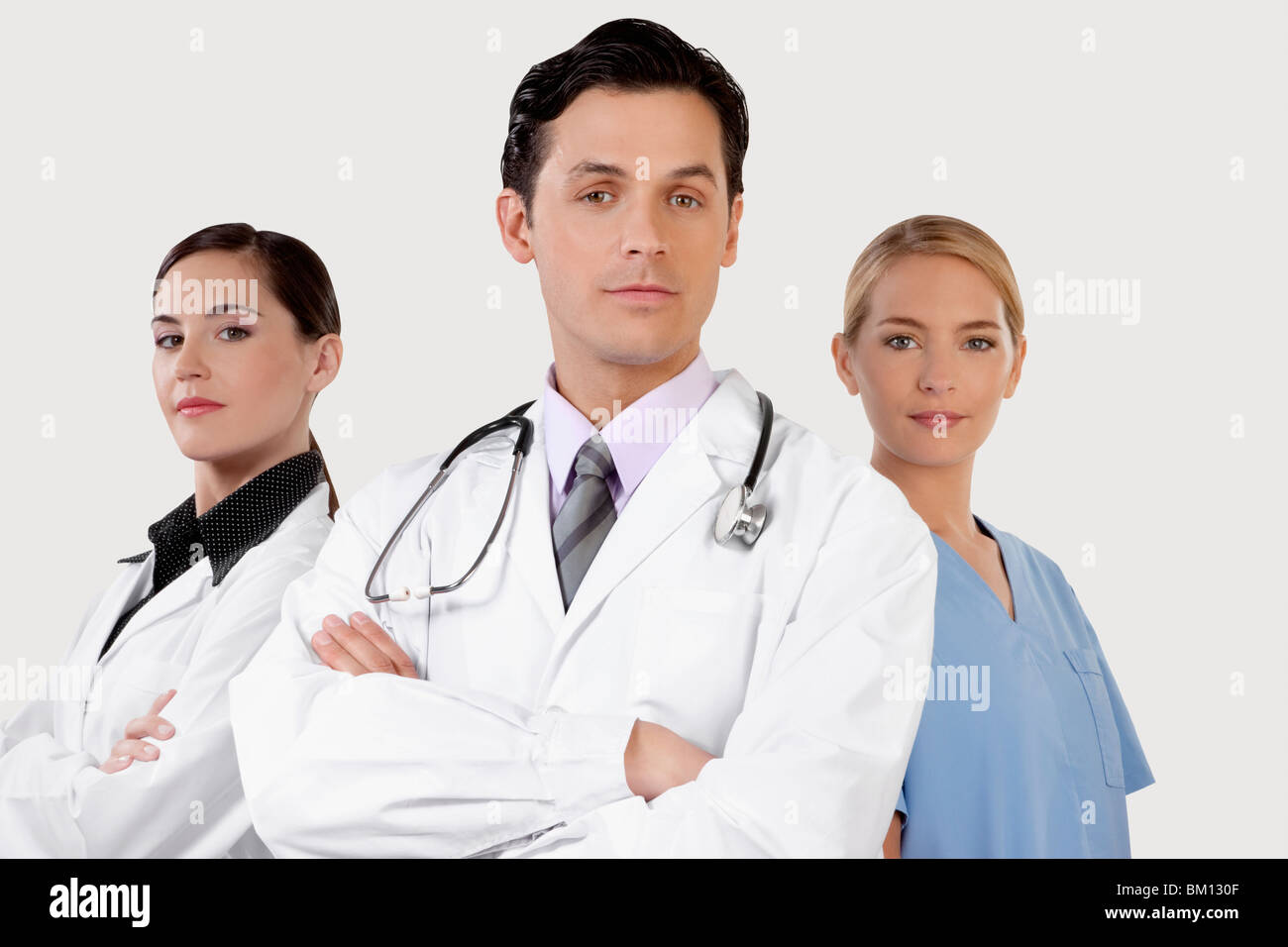 Ritratto di medici e infermiere Foto Stock