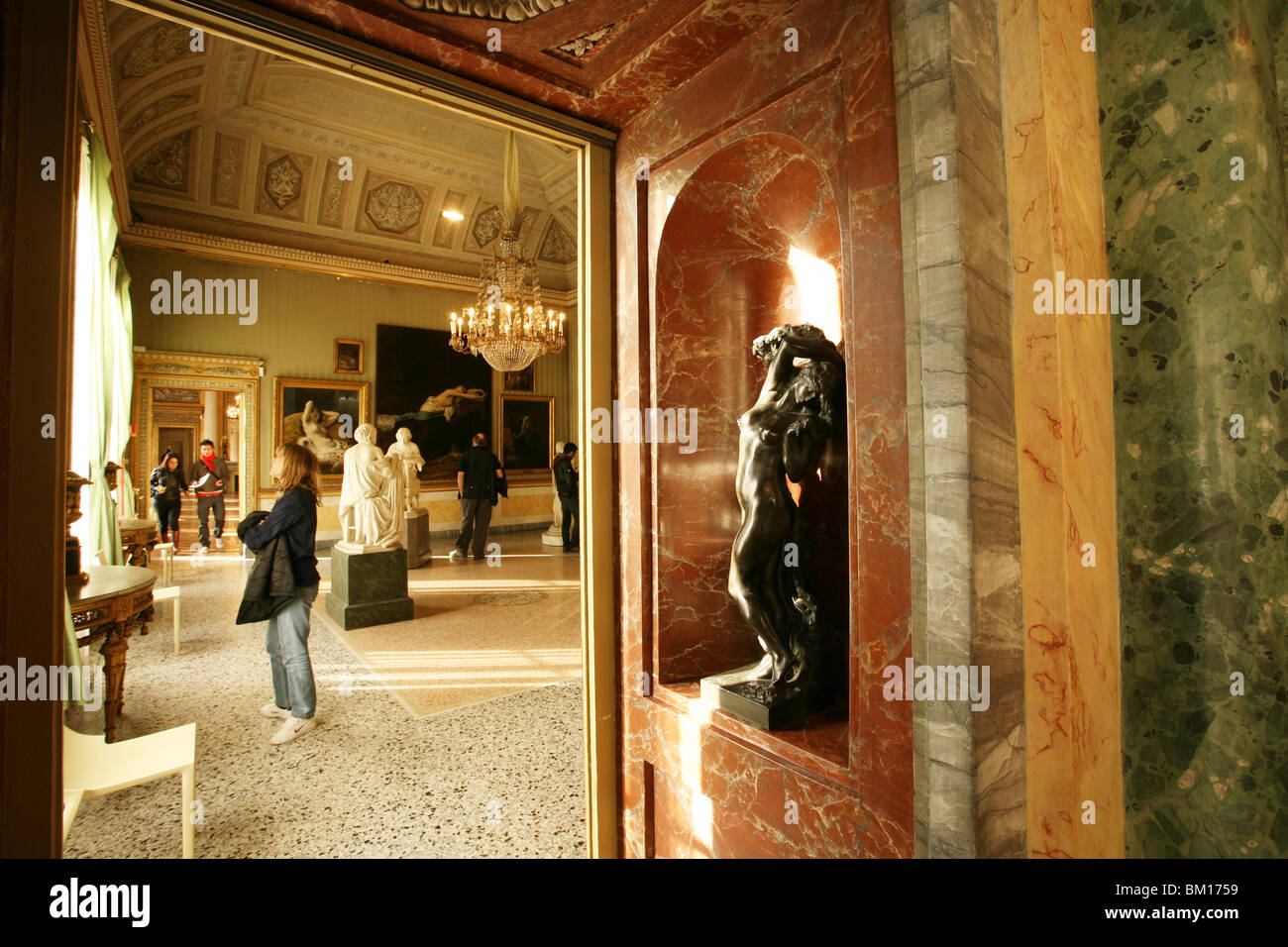 Sala XVII, La Primavera statua, Leonardo Bistolfi, Museo di Arte Moderna, la Villa Reale, Milano, Lombardia, Italia Foto Stock