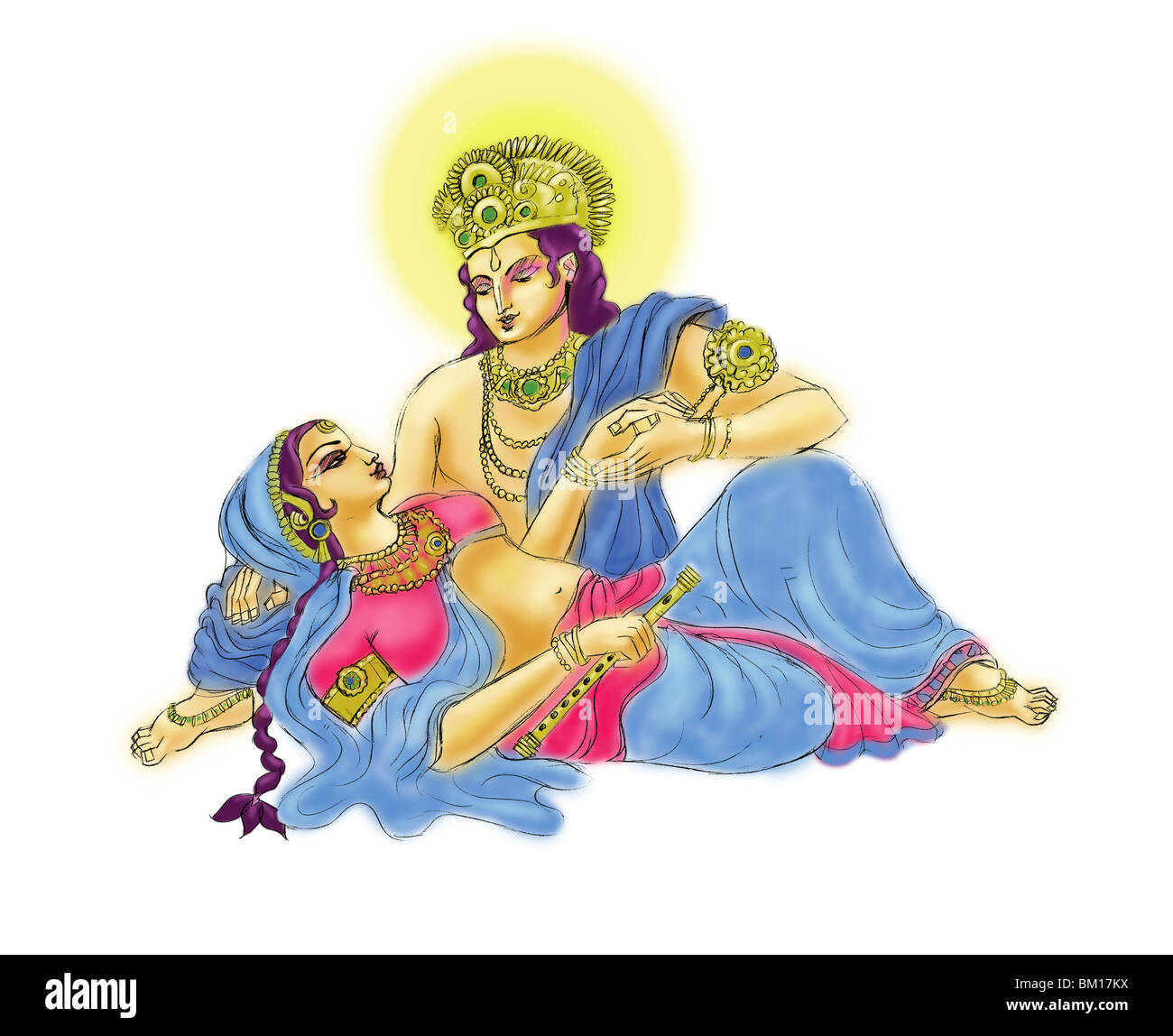 Radha e Krishna Foto Stock