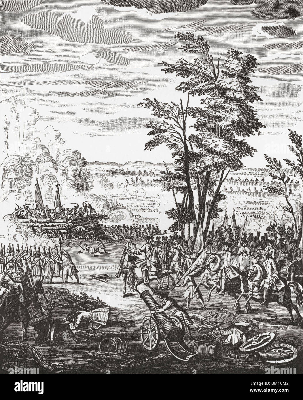 La battaglia di Malplaquet, Francia, 11 settembre 1709. Una delle principali battaglie della guerra di successione spagnola. Foto Stock