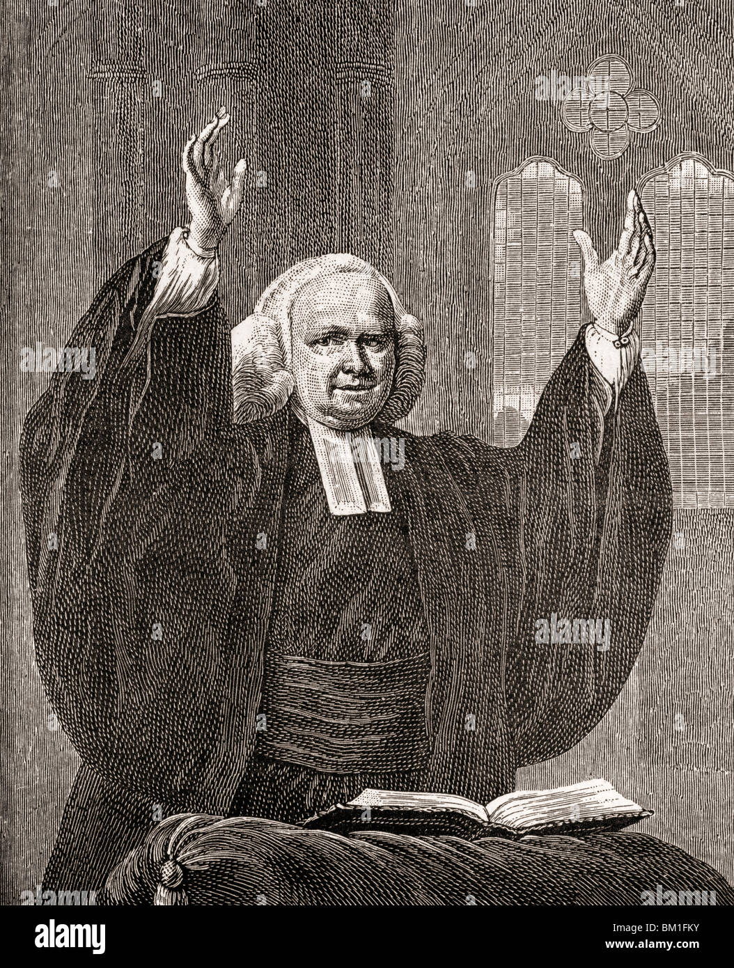 George Whitefield, 1714 a 1770. Chiesa di Inghilterra predicatore, evangelista e fondatore del Metodismo. Foto Stock