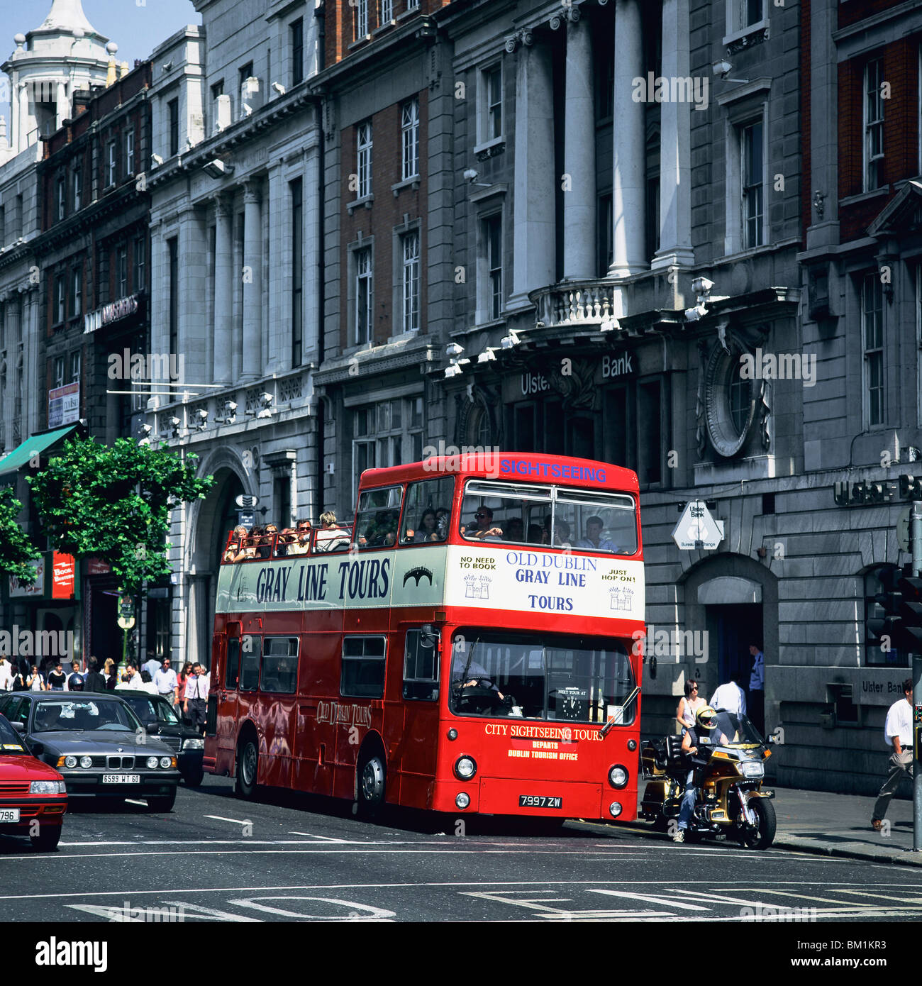 BUS ROSSO A DUE PIANI O'Connell Street Dublino Irlanda Foto Stock