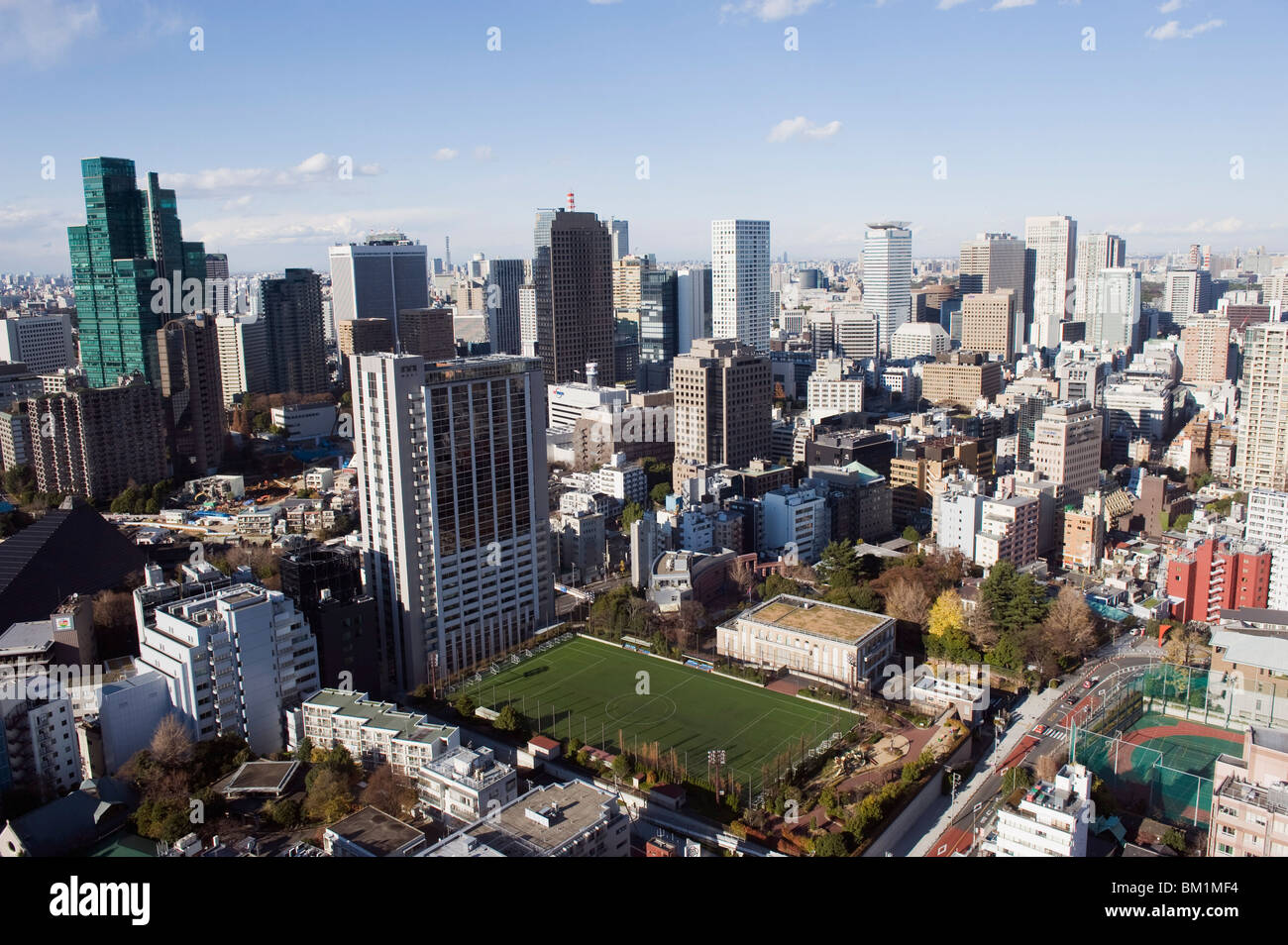 Tokyo centrale vista dello skyline della citta' da Tokyo Tower, Tokyo, Giappone, Asia Foto Stock