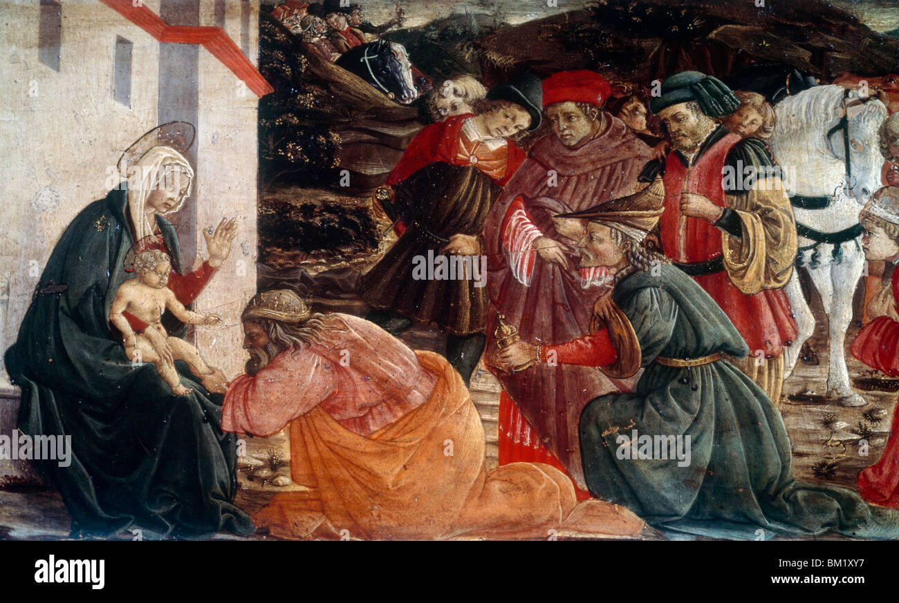 Adorazione dei Magi di Filippo Lippi, circa 1406-1469 Foto Stock