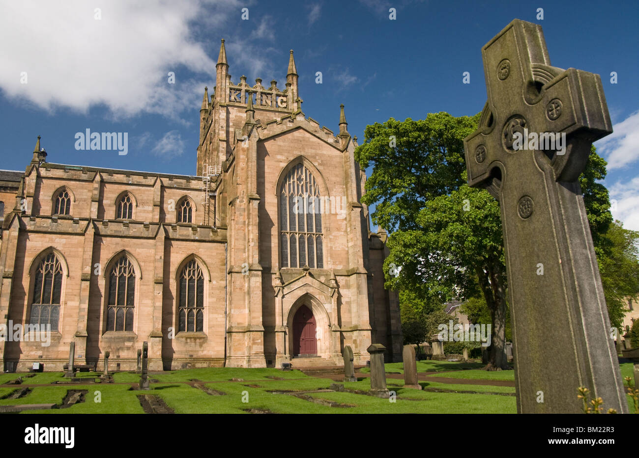 Dunfermline Abbey, Dunfermline, Fife, Scozia, Regno Unito, Europa Foto Stock