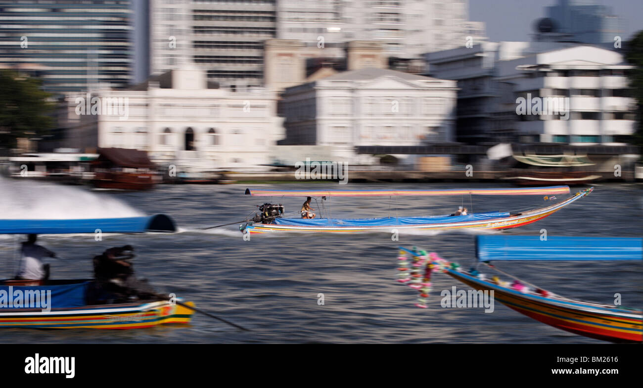 Barca long-tail taxi, Bangkok, Thailandia, Sud-est asiatico, in Asia Foto Stock