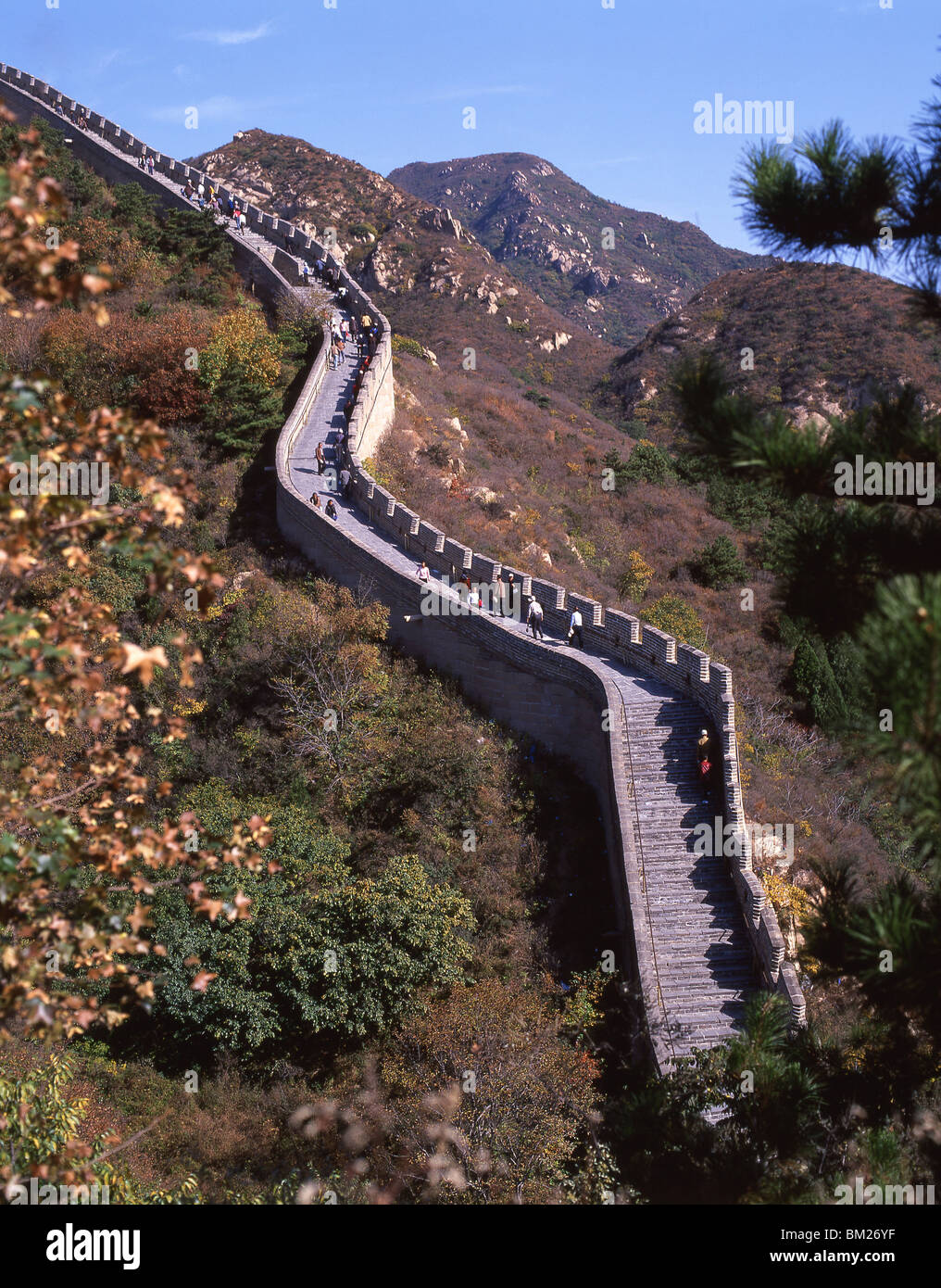 La Grande Muraglia della Cina, Badling, Pechino e nel nord-est, della Repubblica popolare cinese Foto Stock