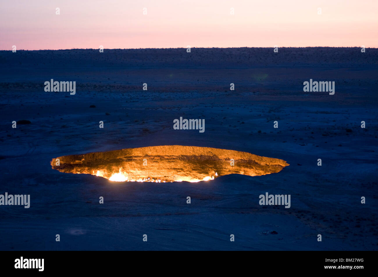 Gas Darvaza cratere, Turkmenistan, Asia Centrale, Asia Foto Stock