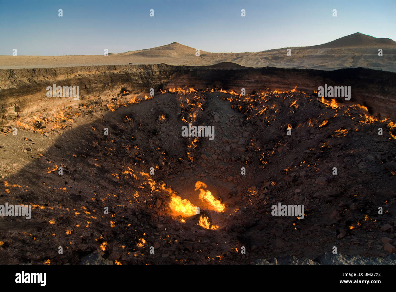 Gas Darvaza cratere, Turkmenistan, Asia Centrale, Asia Foto Stock