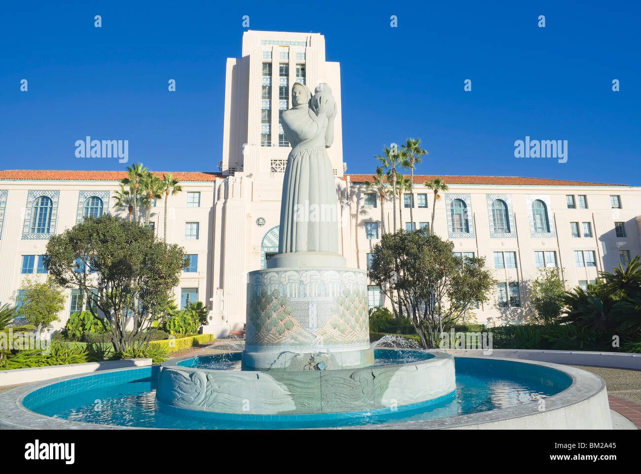Statua al County Administration Building, San Diego, California, Stati Uniti d'America Foto Stock