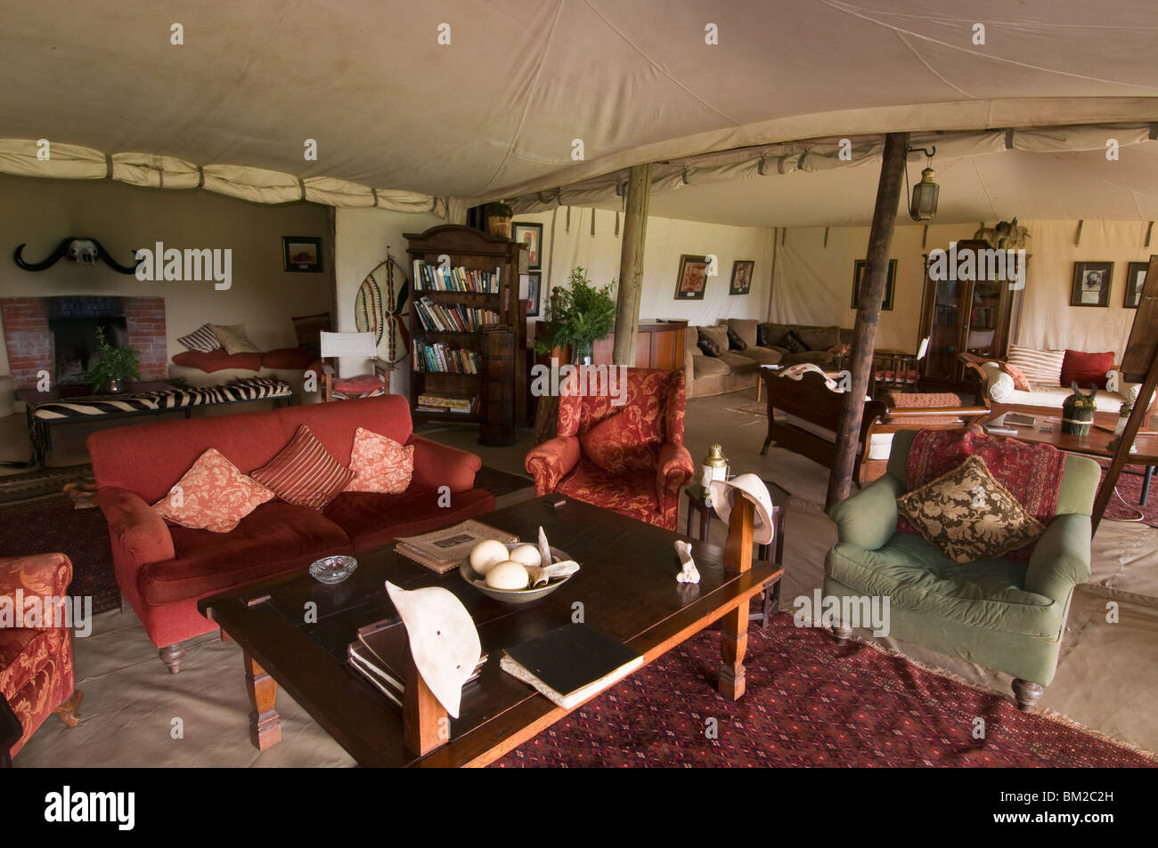 Collari 1920 Safari Camp, il Masai Mara riserva nazionale, Kenya, Africa orientale Foto Stock