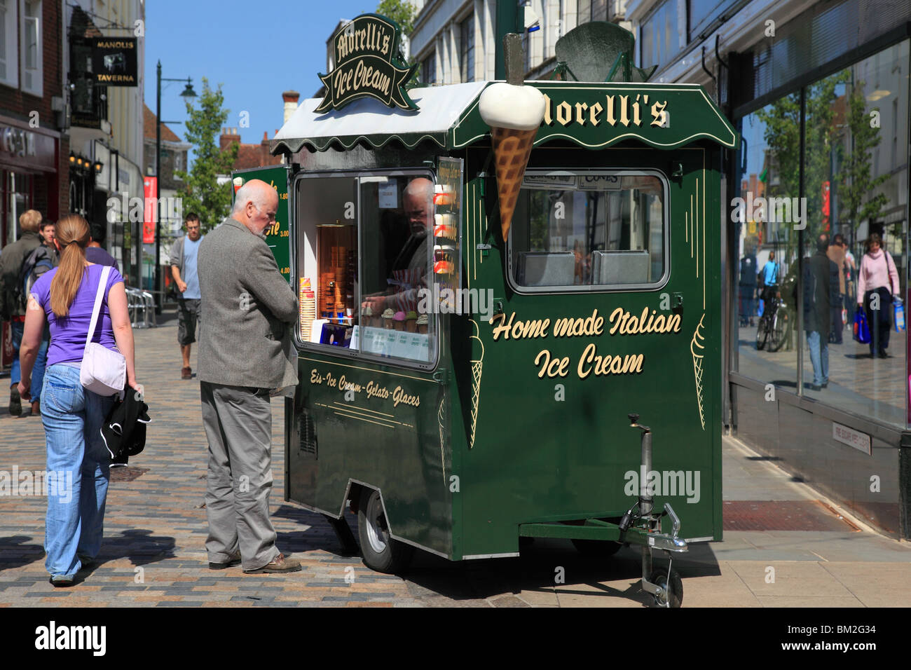 Ice Cream van in Canterbury Kent England Foto Stock