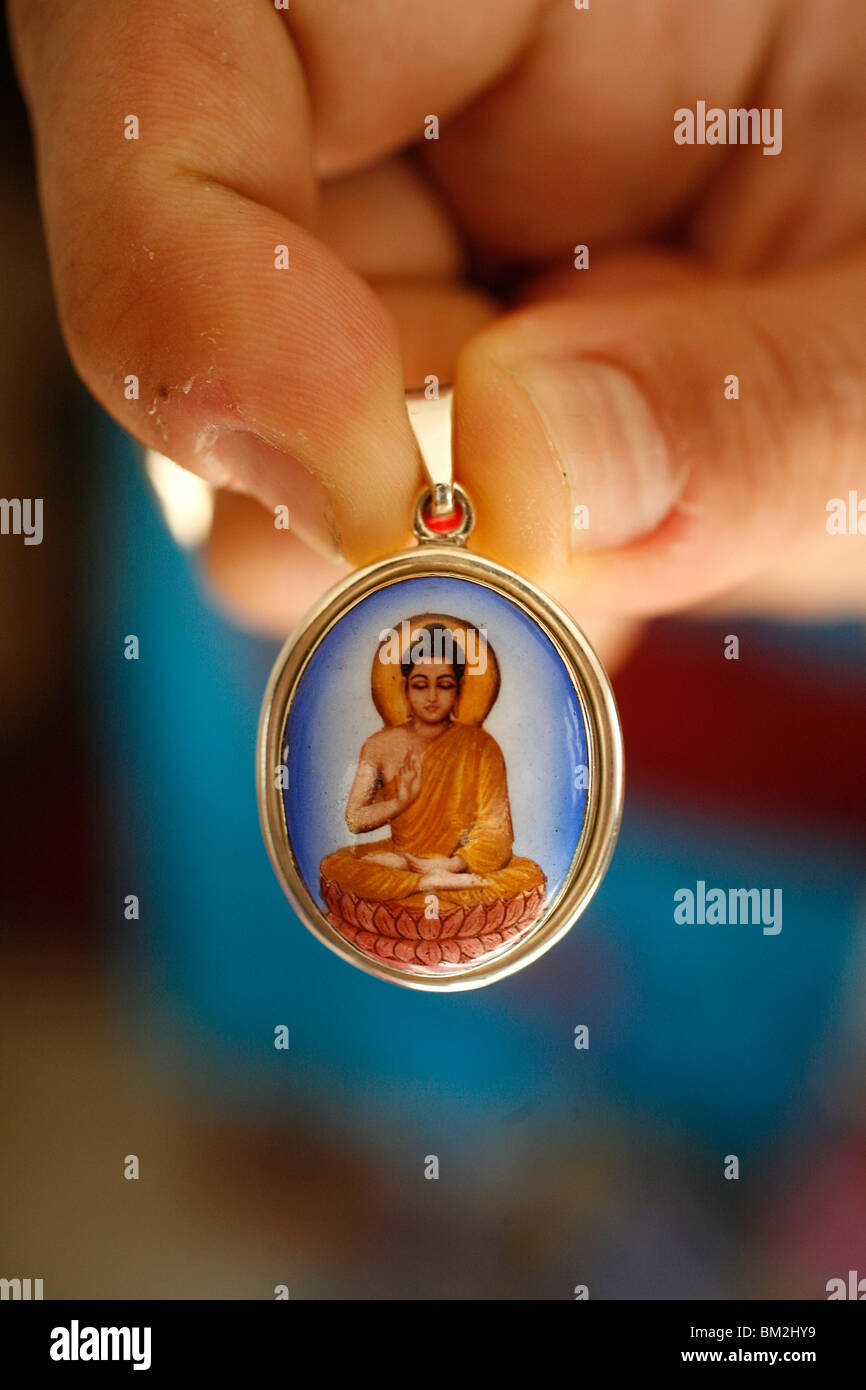 Medaglia buddista, Parigi, Francia Foto Stock
