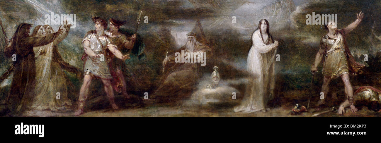 Scene di Shakespeare da Richard Westall olio su pannello in legno (1765-1836) USA Pennsylvania Philadelphia David Gallery Foto Stock