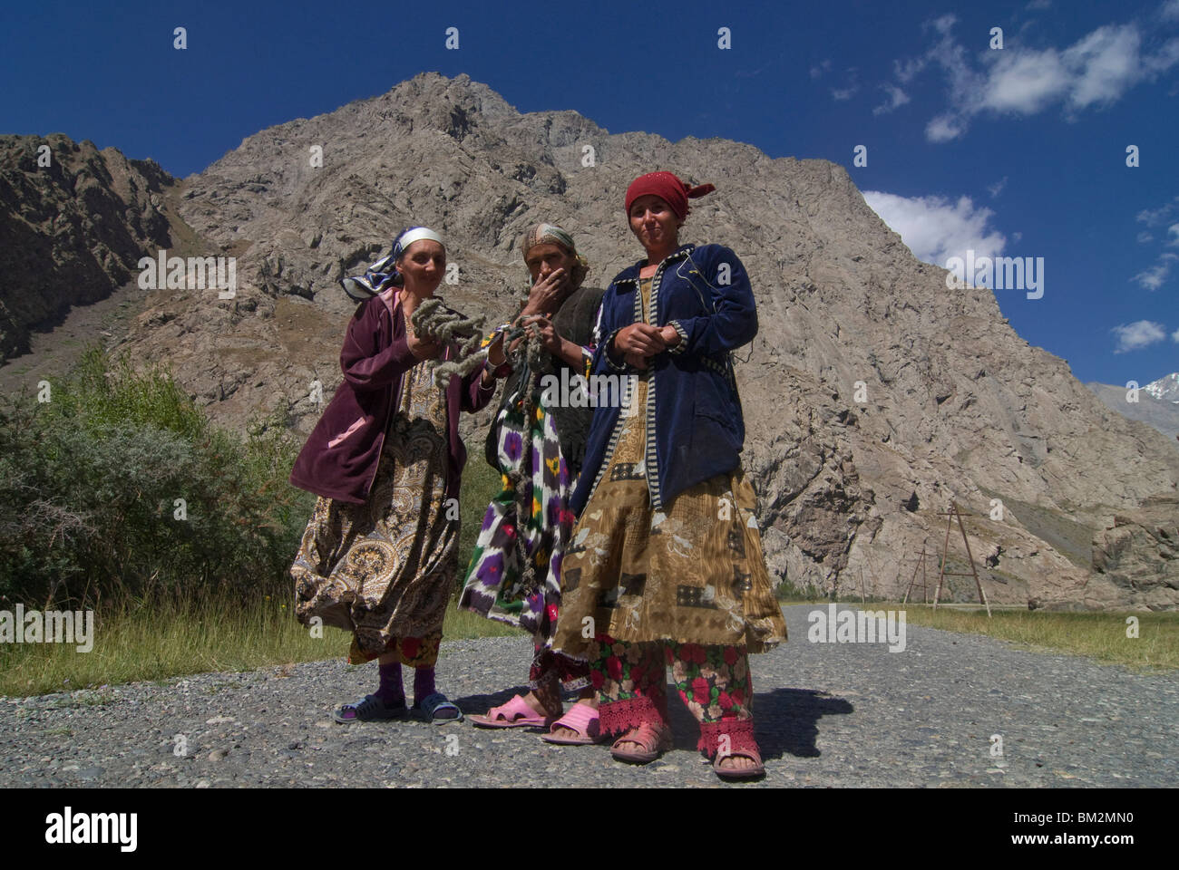 Il campo percorso che conduce a Dushanbe, Bartang Valley, Tagikistan Foto Stock
