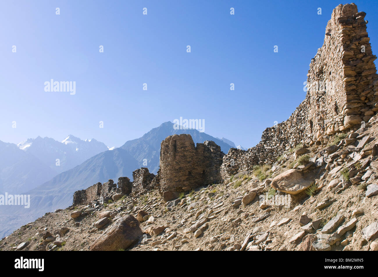Fortezza Yamchun, Yamchun, Wakhan Valley, Pamirs, Tagikistan Foto Stock