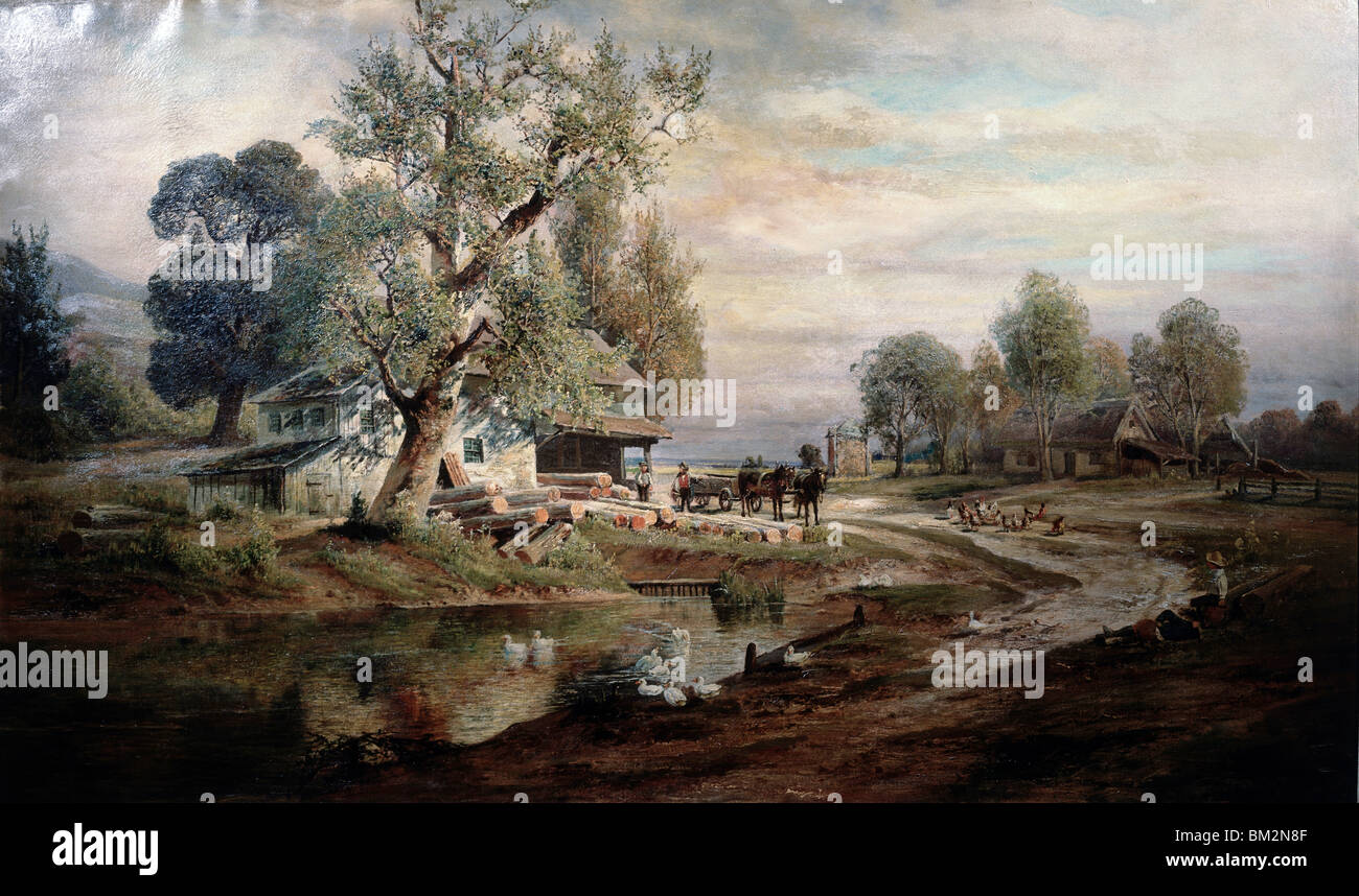 Old Homestead da Charles P. Weber, olio su tela, (b.1849 ), STATI UNITI D'AMERICA, Pennsylvania, Philadelphia, David Gallery Foto Stock