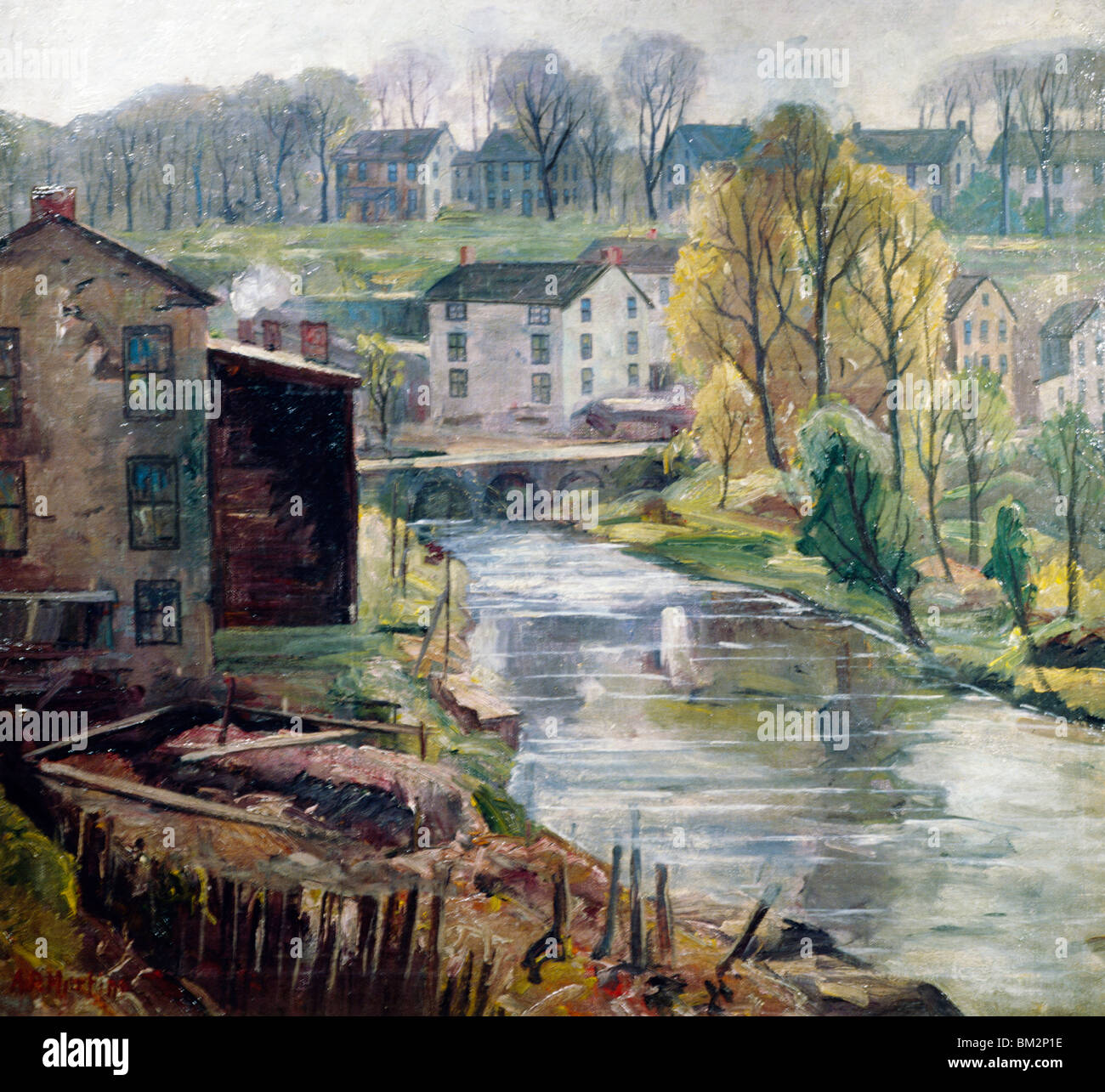 Il Creek da Antonio Martino, olio su tela, (1902 - 1989), USA, Pennsylvania, Philadelphia, David Gallery Foto Stock