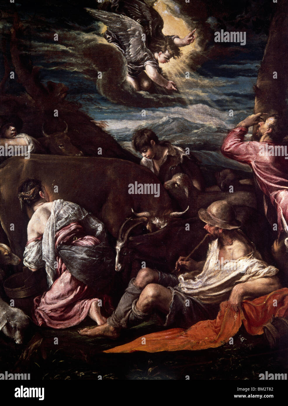 Annunciazione ai pastori di Jacopo Bassano, circa 1533, (1510-1592) Foto Stock