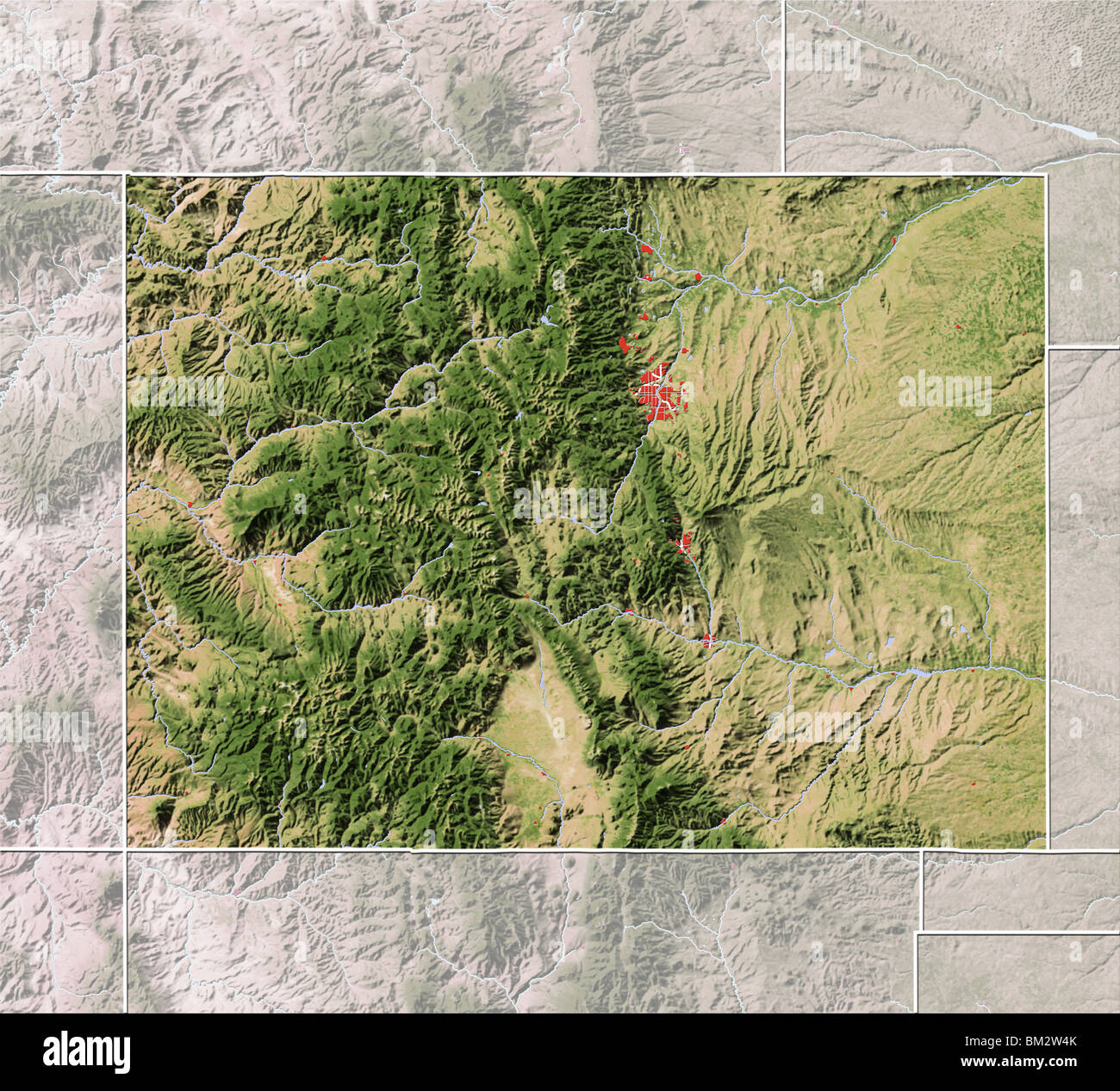 Colorado, Rilievo ombreggiato mappa. Foto Stock