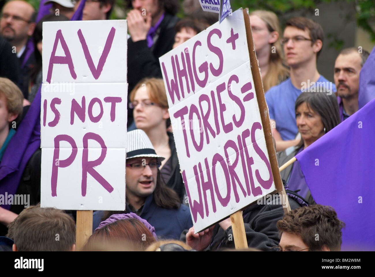 Riportare il Parlamento protesta Westminster elezioni generali 2010 Foto Stock