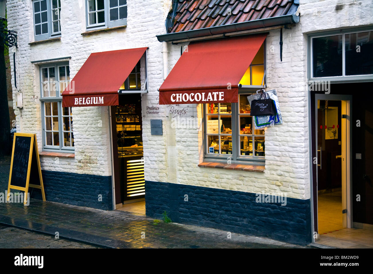 Belgio Il negozio di cioccolato Foto Stock