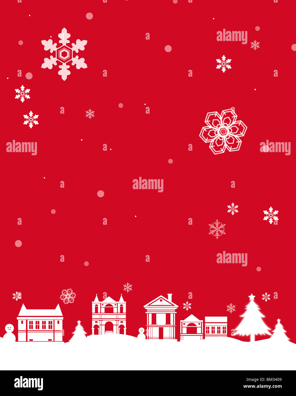 Illustrazione di nevicare per città Foto Stock