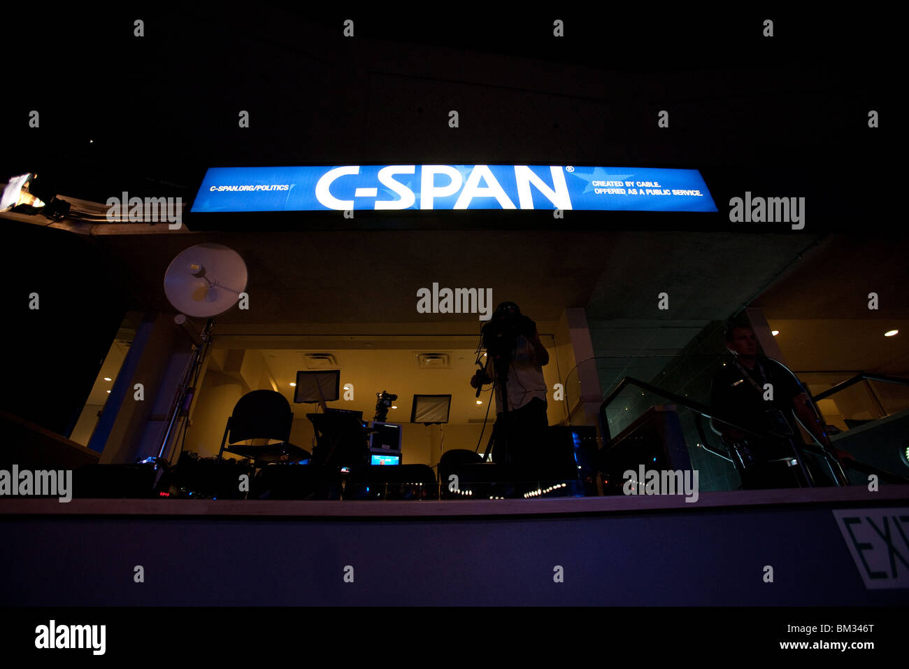 C-Span stand Broadcast Foto Stock