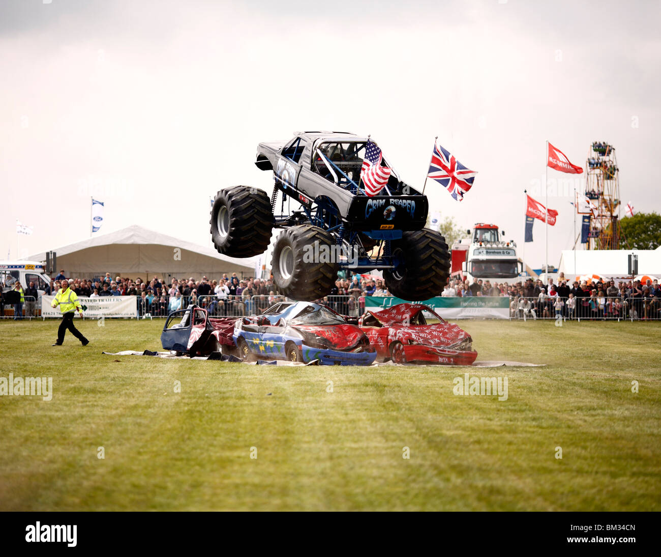 Monster truck in occasione di una mostra Foto Stock