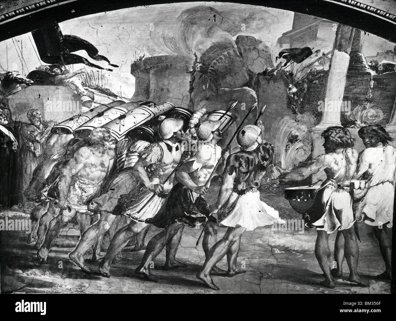 La battaglia e la conquista di Gerico da Raffaello, illustrazione, (1483-1520) Foto Stock