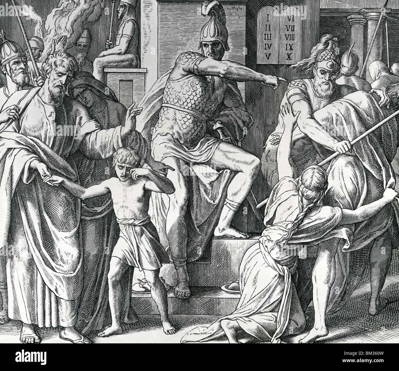 Antiochus persecuzione degli Israeliti da Julius Schnorr von Carolsfeld, illustrazione, (1794-1872) Foto Stock