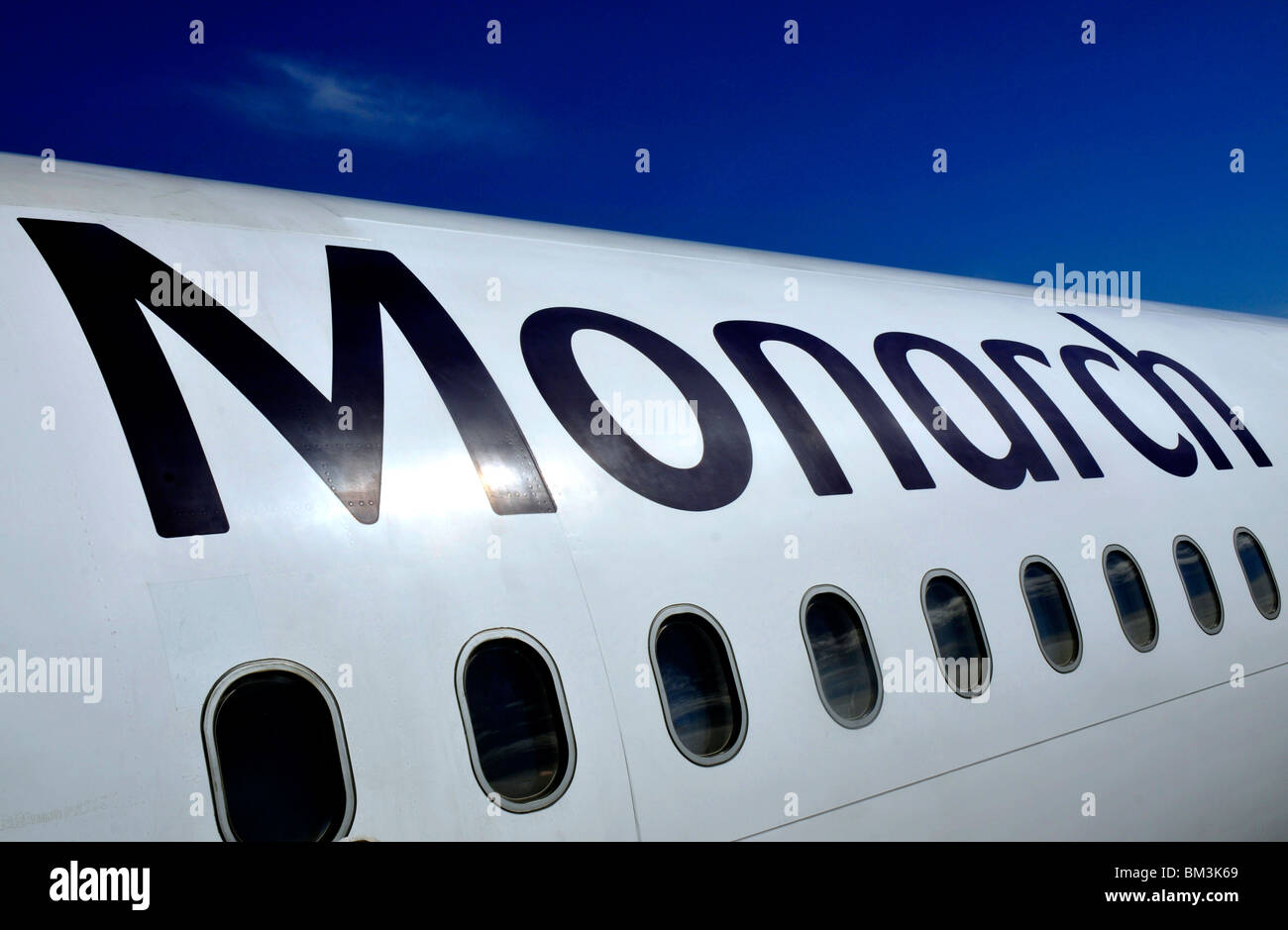 La Monarch Airlines, Monarch aeromobili, Monarch Airlines logo Foto Stock