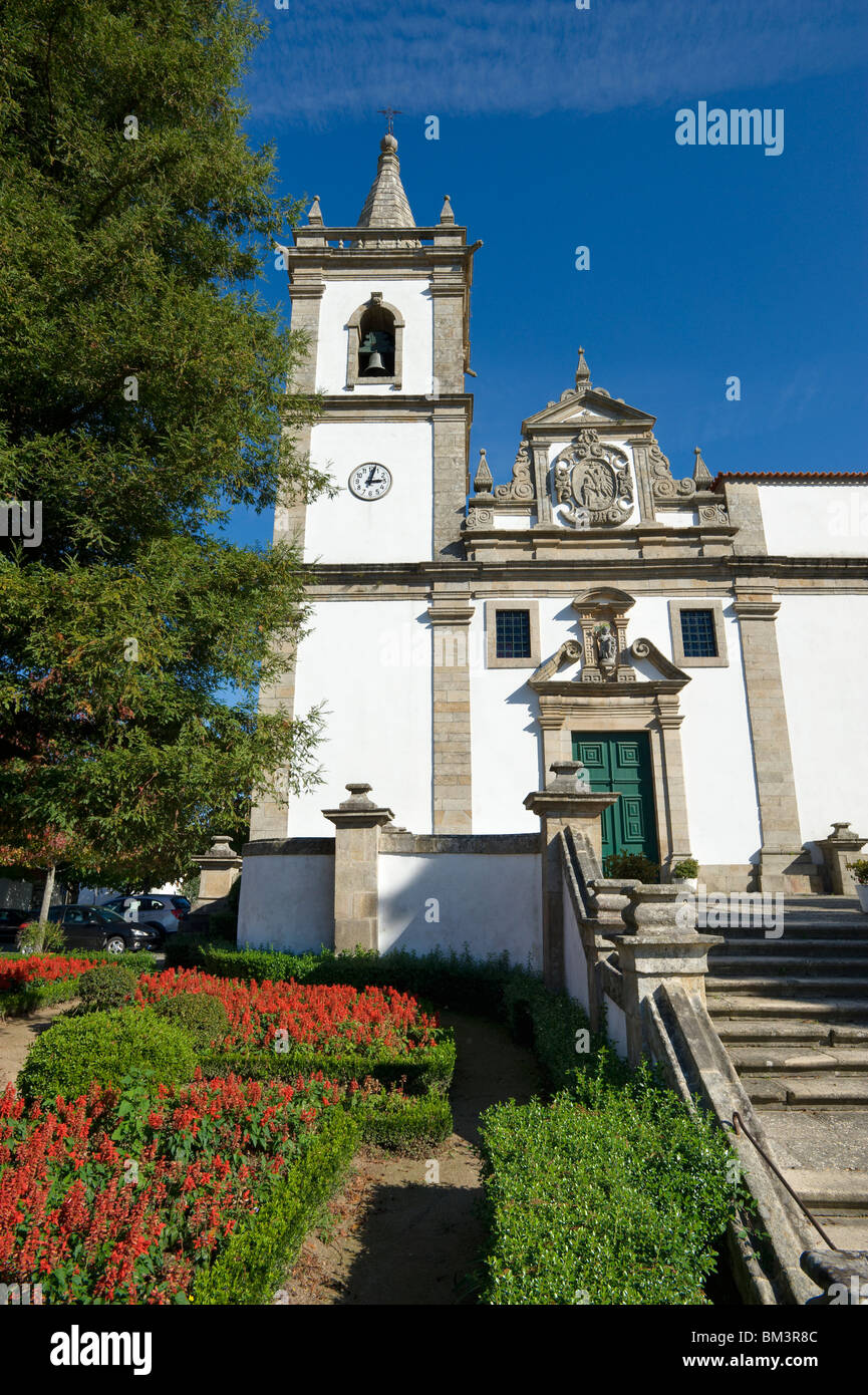 Il Portogallo, il Minho, Ponte da Barca, Igreja Matriz Chiesa Foto Stock