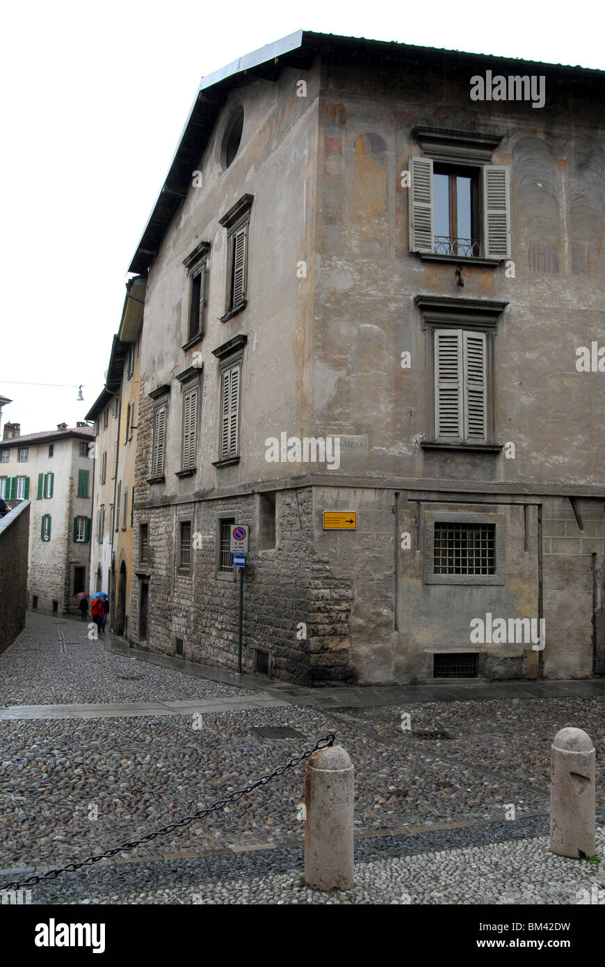 La Piazza di Santa Maria Maggiore, Bergamo Alta, Lombardia, Italia. Foto Stock