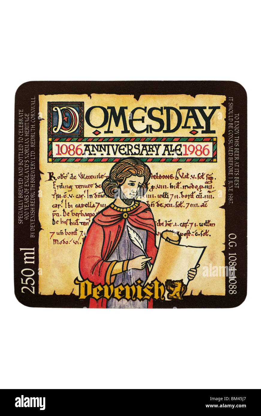 Devenish Domesday anniversario Ale Etichetta flacone - circa 1986. Foto Stock