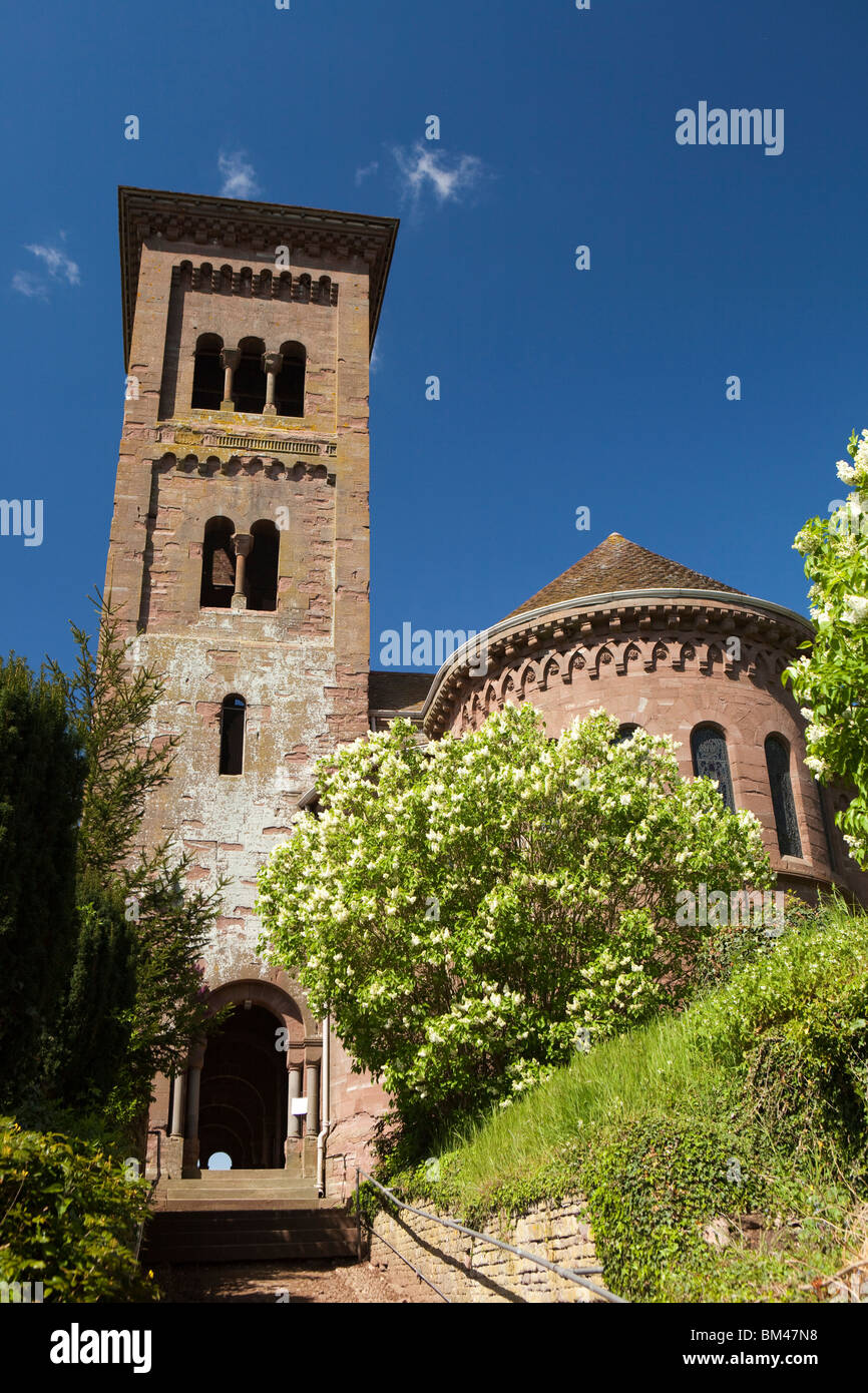 Regno Unito, Inghilterra, Herefordshire, Hoarwithy, St Catherines, chiesa, ricostruita in stile Italianamente nel 1870 dal Vicario William Poole Foto Stock