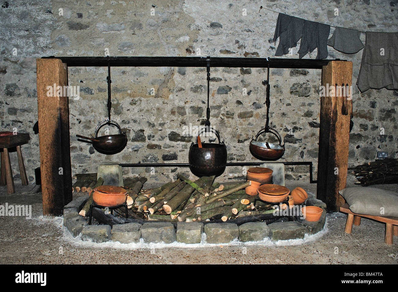 Cucina aperta, castello di trattativa, Kent, Regno Unito Foto Stock