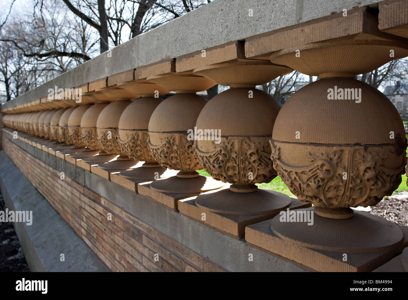 Dettaglio di Nathan G. Moore House di Frank Lloyd Wright Foto Stock