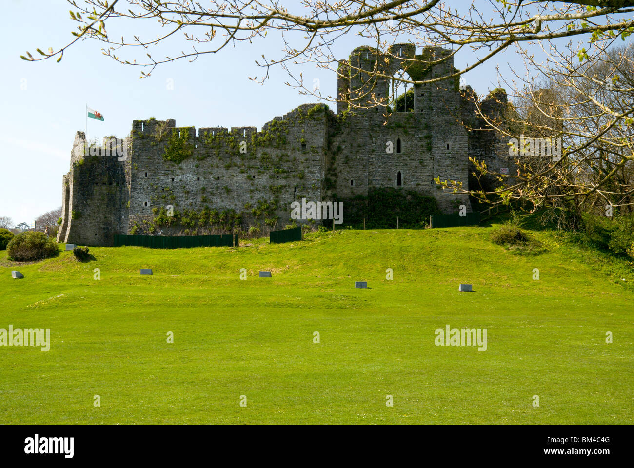 Oystermouth Castle mumbles swansea bay glamorgan South wales uk Foto Stock