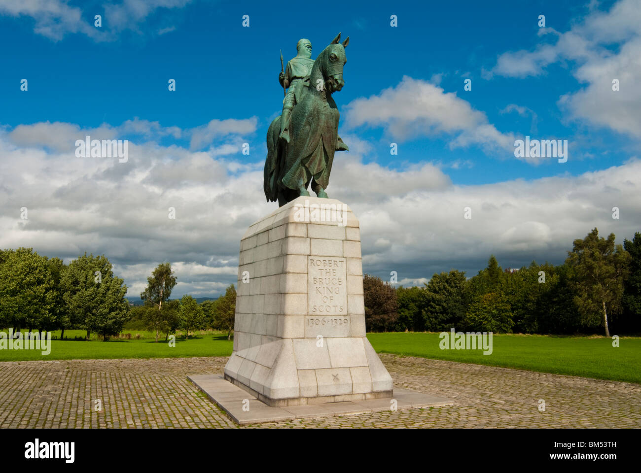 Statua di Re Robert the Bruce a Bannockburn Heritage Centre Foto Stock