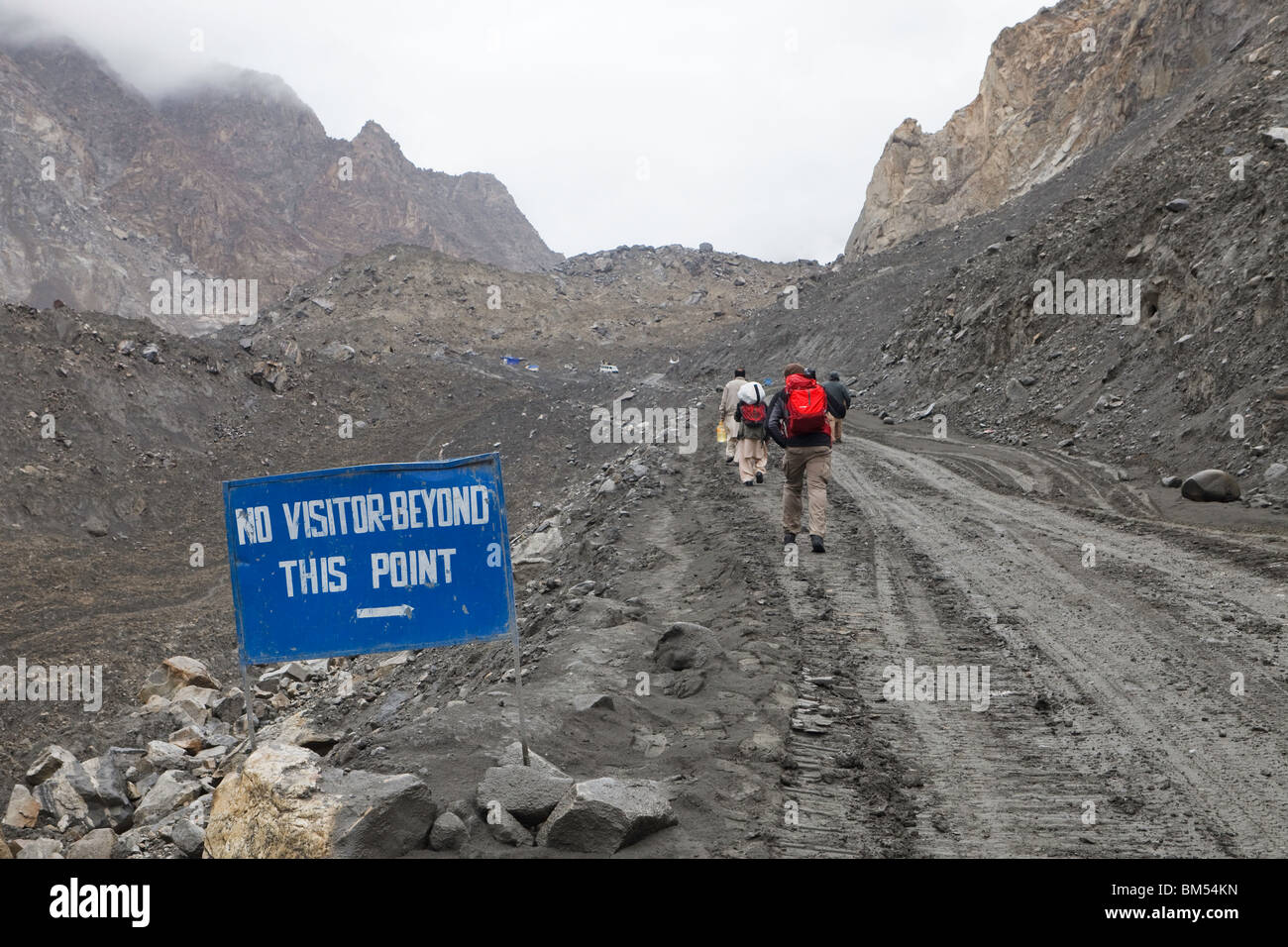 La frana di Attabad che blocchi la Karakoram Highway, Hunza, Pakistan Foto Stock