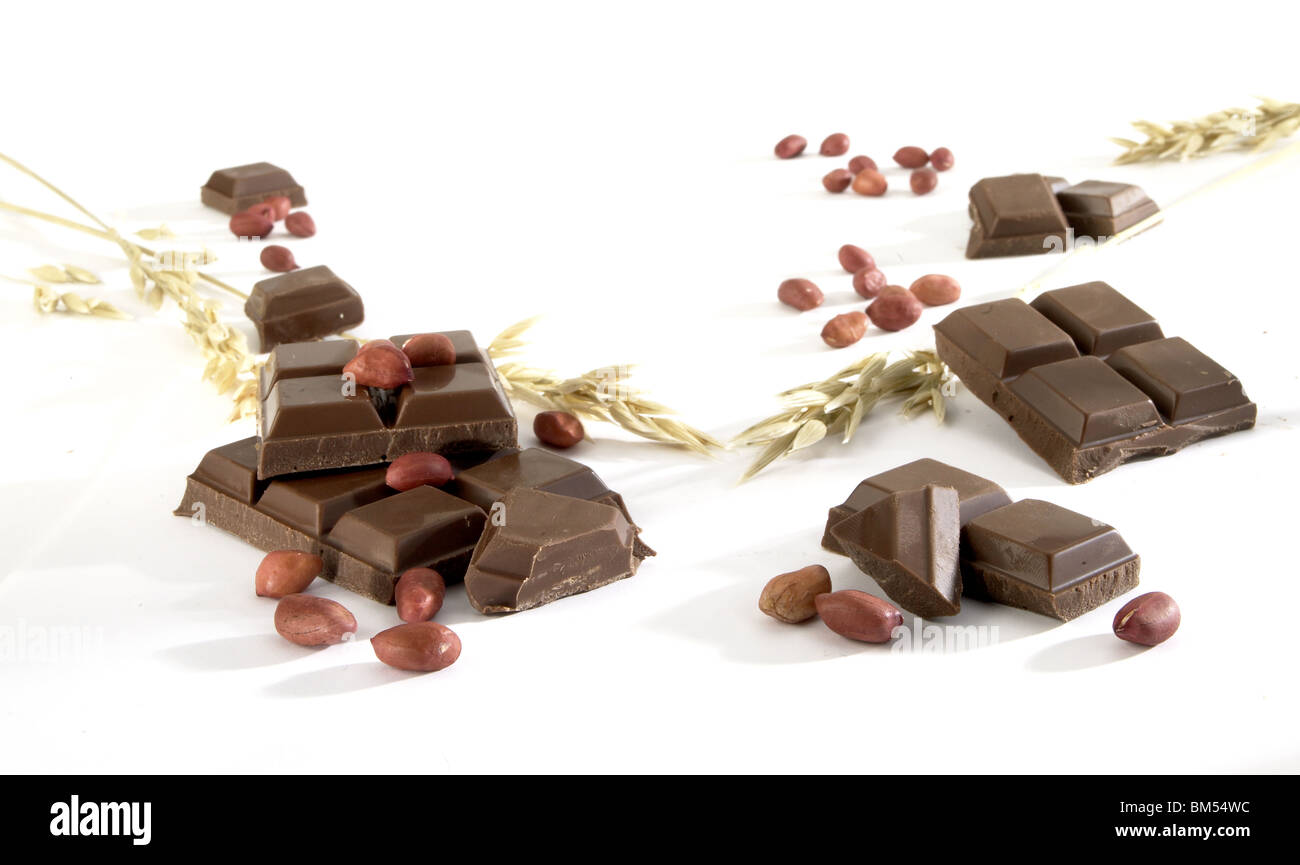 I dadi di cioccolato e grano Foto Stock
