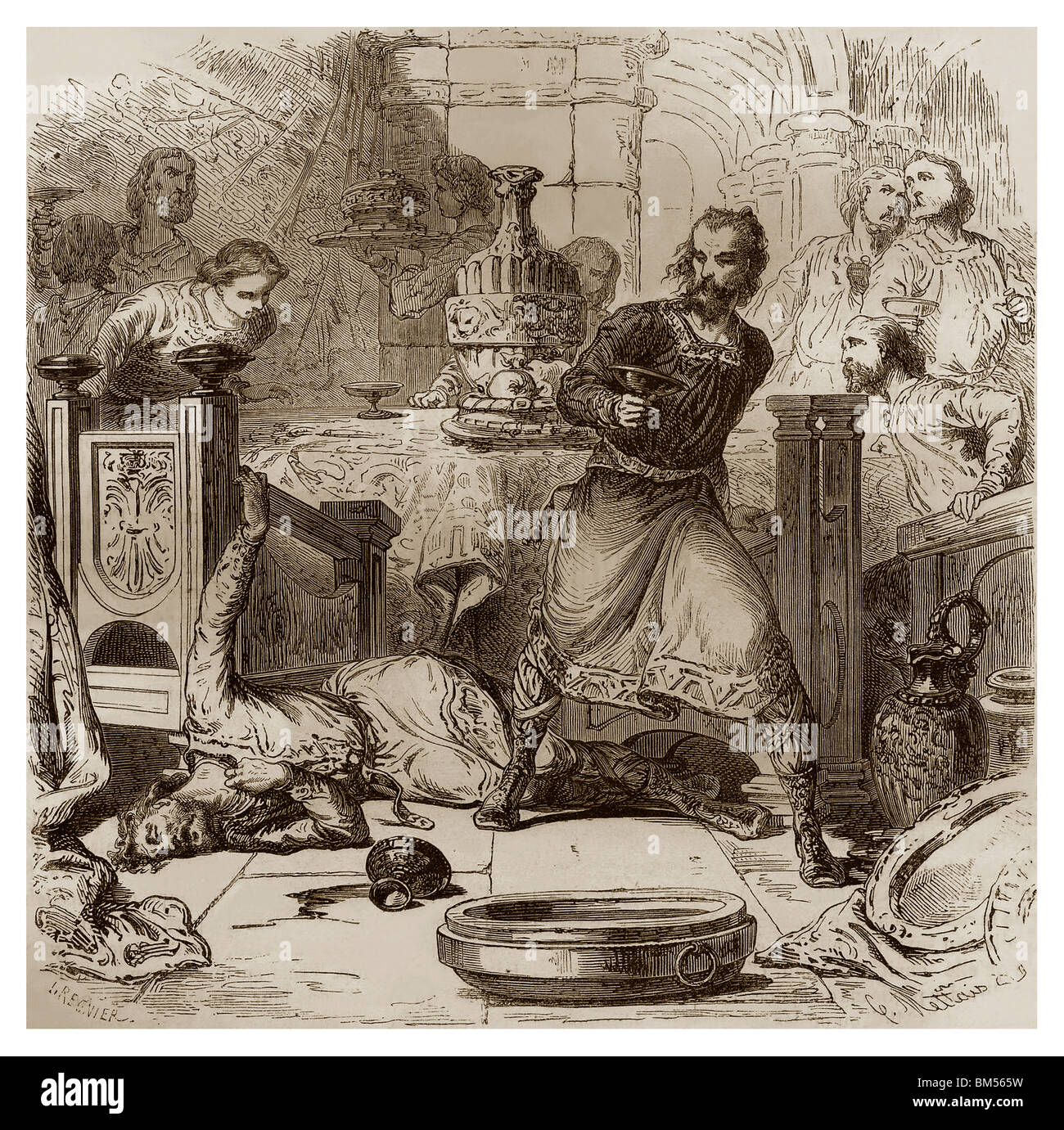 Nel 1027, Robert il diavolo avvelenato il suo fratello più anziano Richard III Duca di Normandia, per salire al trono della Normandia. Foto Stock