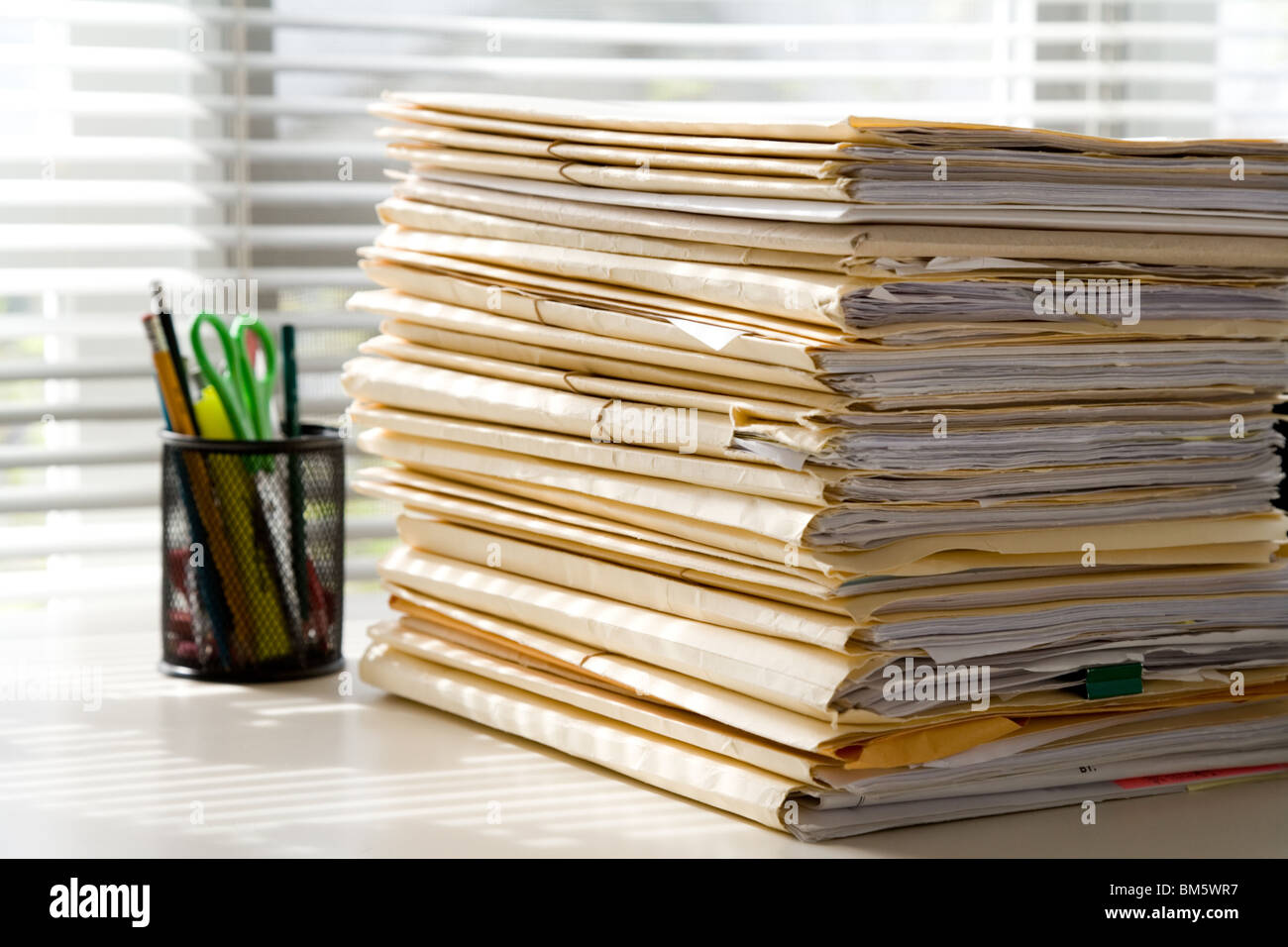 Ufficio e stack di file per lo sfondo Foto Stock