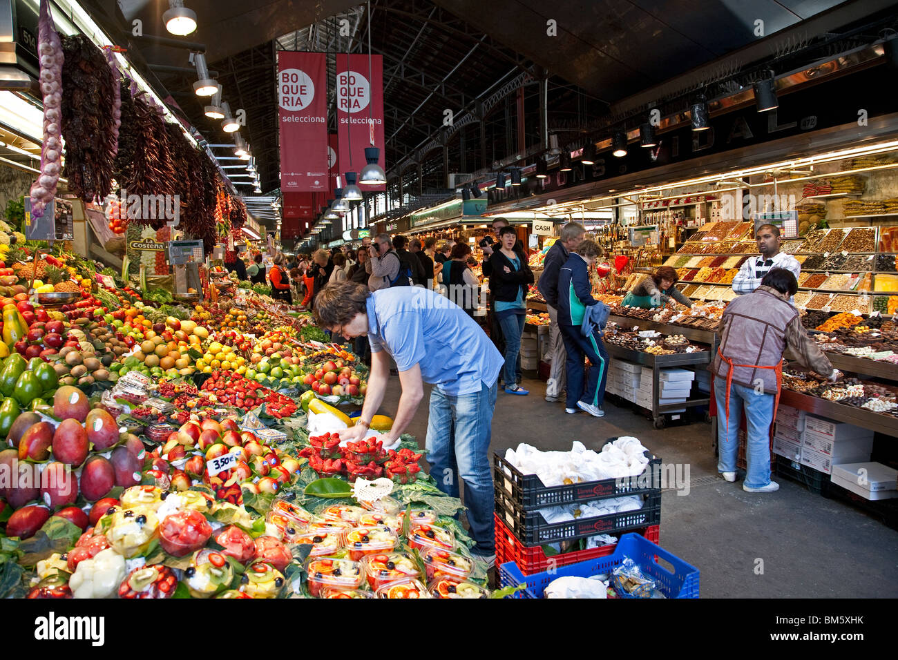 Il mercato della Boqueria. Barcellona. Spagna Foto Stock