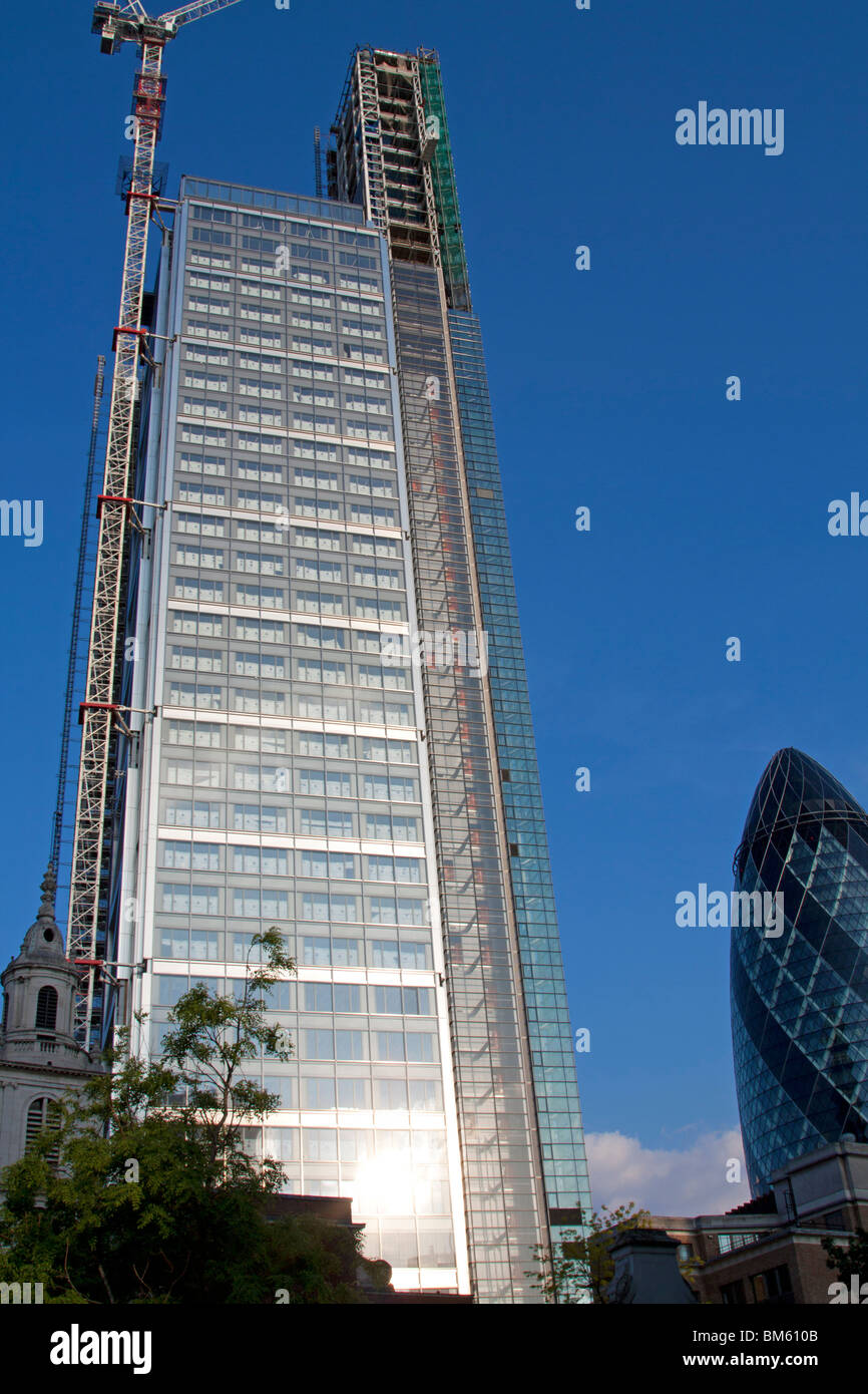Heron Tower (110 Bishopsgate) in costruzione nella città di Londra Foto Stock
