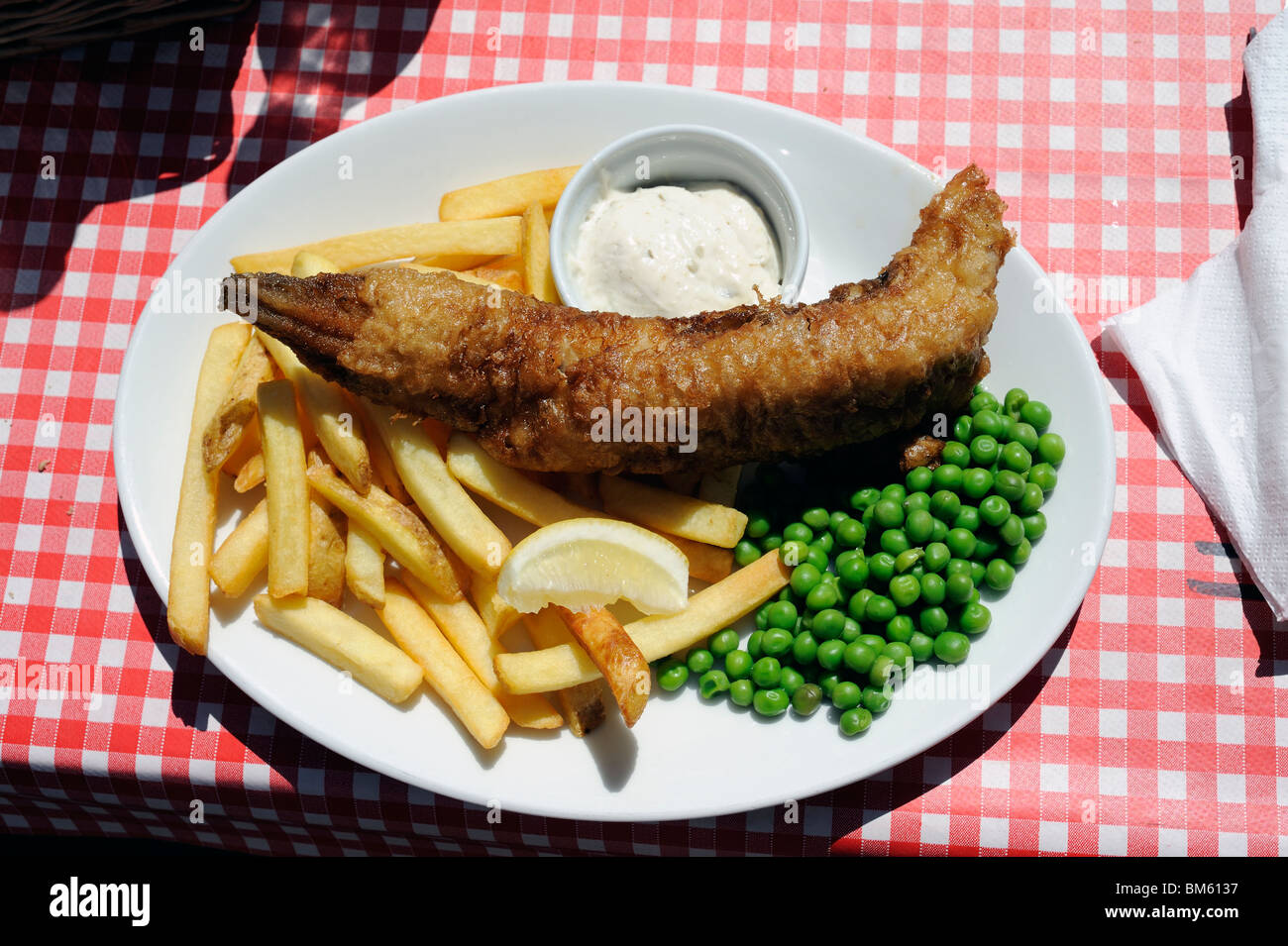 pesce e patatine fritte Foto Stock